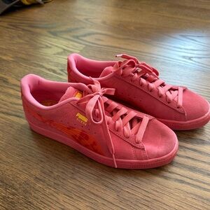 Puma Vibrant Pink Suede Sneakers